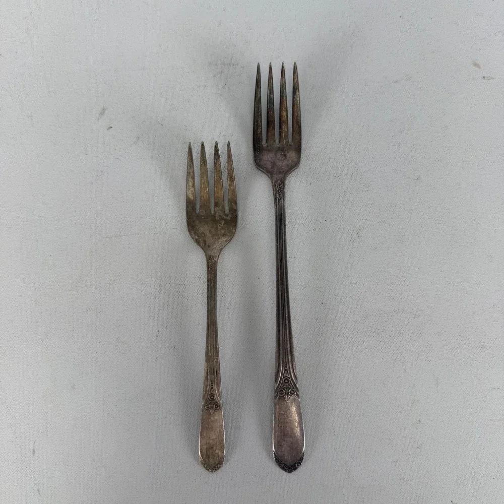 2 International Silverplate FORK PAIR Mary Lou Devonshire Wm Rogers